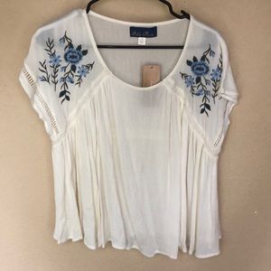Francesca’s Cream Floral Blouse
